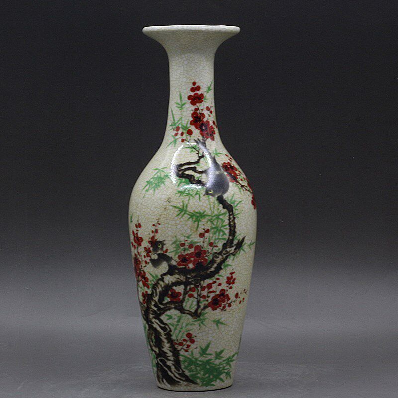 Vintage Collectible Pottery - Jingdezhen antieke keramische vaas Happy Plum