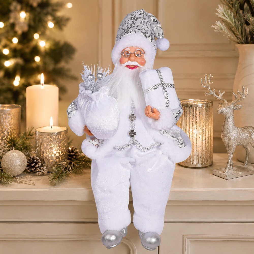 Vintage Collectible Santa - 1 stuk witte Kerstman decoratie voor