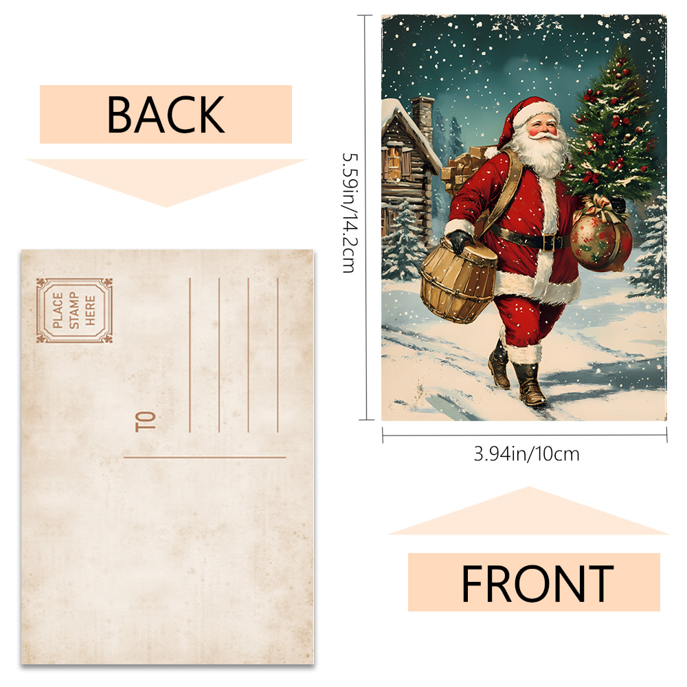 32 stuks, vintage kerstkaarten - Vintage Collectible Santa recensie en prijs