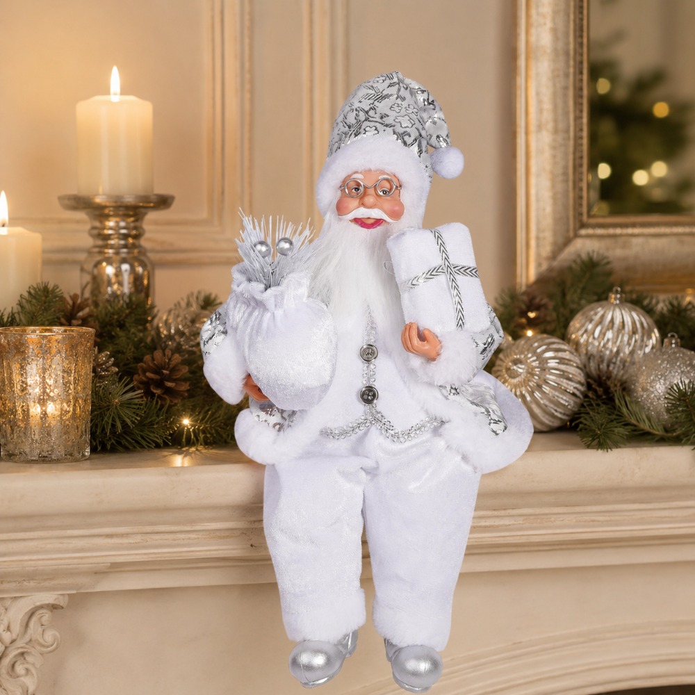 1 stuk witte Kerstman decorati - Vintage Collectible Santa recensie en prijs