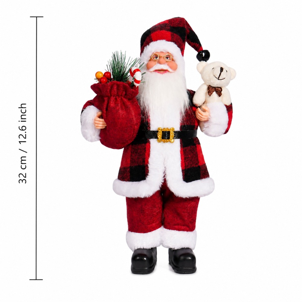 Rood en zwart geruit kerstmanb - Vintage Collectible Santa recensie en prijs