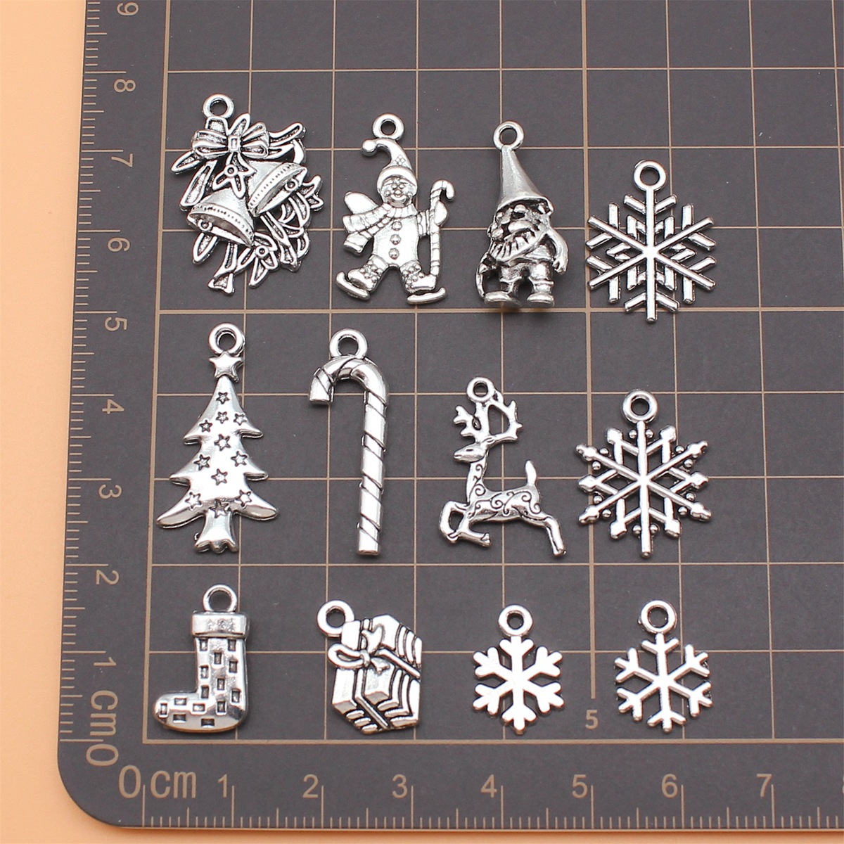 12 stuks antiek zilver kleur k - Vintage Collectible Santa recensie en prijs