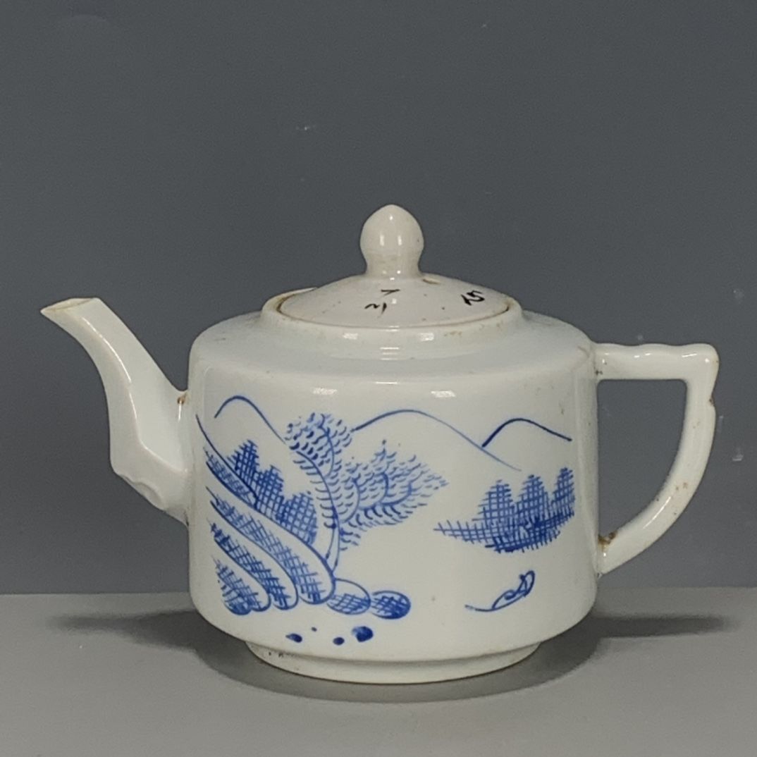 Handgeschilderde blauw-witte p - Vintage Collectible Pottery recensie en prijs